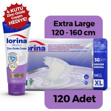 Lorina Tekstil Yüzeyli Bel Bantlı Yetişkin Hasta Bezi Xlarge 30'Lu 4 Paket 120 Adet