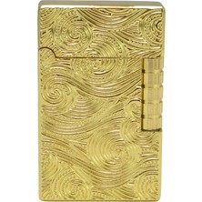 Als Dupont Tasarımlı Lüks Metal Gazlı Çakmak – Altın Renk Barok Desenli, Premium & Koleksiyonluk