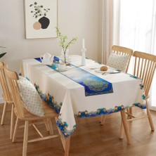 Golden Laurel Ramazan Ayına Özel, İftarlık Leke Tutmaz, Dertsiz Masa Örtüsü (150x220) - V1 Mavi