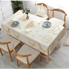 Golden Laurel Ramazan Ayına Özel, İftarlık Leke Tutmaz, Dertsiz Masa Örtüsü (150x220) - V2 Krem