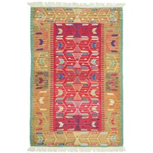 Kilim Co. Lale ve Buğday Başağı Motifli El Dokuma Uşak Kilim 113X174 cm (1.97 M²)