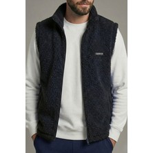 Genius Store Erkek Yelek Içi Şardonlu Sherpa Peluş Yelek Tam Fermuarlı Cepli  Kuzu Outdoor Yelek