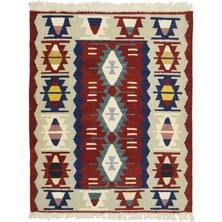 Kilim Co. Yünden El Dokuma Uşak Kök Ince Kilim 90X112 cm (1.01 M²)