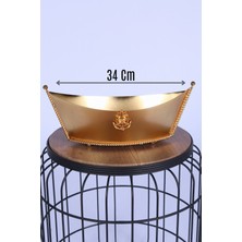 Yapay Çiçek Sitesi Metal Dekoratif Çiçeklik Sunumluk Büyük Kayık Altın