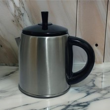 PremiumPort Paslanmaz Çelik Çay Makinesi, Çaycı ve Çaymatik, Siyah Kulplu, Üst Demlik