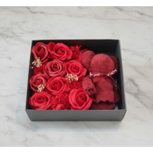 Hediye Paketim Güllü Ayıcıklı Set Sevgililer Günü Doğum Günü Yıldönümü Özel Gün Hediyesi