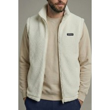 Genius Store Erkek Yelek Içi Şardonlu Sherpa Peluş Yelek Tam Fermuarlı Cepli  Kuzu Outdoor Yelek