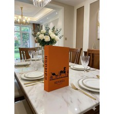 Rawliving Kumaş Kaplı Turuncu Hermes Dekoratif Kutu