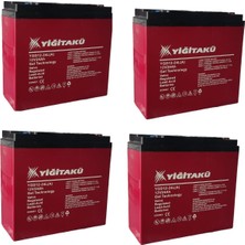 Yiğit 12V 24AMPER (24AH) Jel Akü 4'lü Paket 2026 Üretim Ebatları: 169X179X78MM