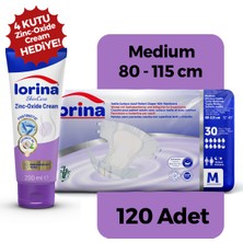 Lorina Tekstil Yüzeyli Bel Bantlı Yetişkin Hasta Bezi Medium 30'Lu 4 Paket 120 Adet