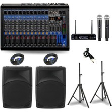 DMM Konferans & Okul Tören Ses Sistemi |12 Kabin Hoparlör,12 Kanal Amfili Mikser,telsiz Mikrofon
