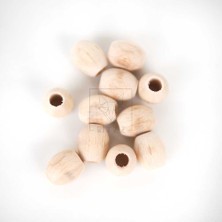 Ritzz Ham Ahşap Boncuk // Varil Model // 15MM // 5 Adet