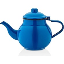 PremiumPort Emaye Çinko Çay Demliği, 1.5 Lt, Mavi, Eski Tip No:15