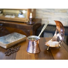 PremiumPort Bakır Cezve, Çekç Dövme, Klasik Model, 2 Kişilik, Dayanıklı ve Şık