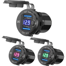 MELLİFERA Karavan Tekne Yat Için Iki USB Çıkışı Pd3.0  On/off Voltmetreli Güç Anahtarı