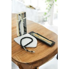 İhvan Online Misvaklı Tesbihli Namaz Takkesi Erkek Hac Umre Hediyelik Seti - Beyaz