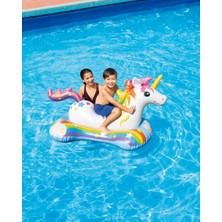 Toha Intex Unicorn Figürlü Şişme Deniz Yatağı 163×86 cm | Tutmalı, Geniş Tabanlı, Çocuk Havuz Binici (3+)