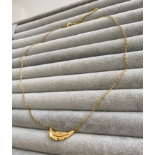 Pink Kuş Tüyü Çelik Kolye Kutulu