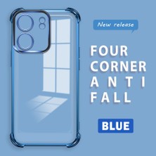 Ucuc Redmi 13C Uyumlu Şeffaf Silikon Köşe Koruma Lens Korumalı Elektroplatlı Kenar Kılıf