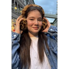 Mollycrush Genç Leopar Desenli Peluş Kulaklık | Yumuşak Kulak Koruyucu