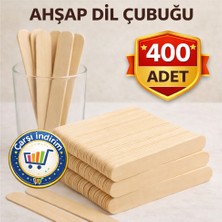 Nistabolje 400 Adet Abeslang Geniş Dil Çubuğu Ahşap Büyük Dondurma Dil Basma Çubuğu