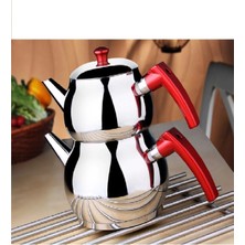 PremiumPort Iki Katlı Çelik Çaydanlık, Pratik ve Şık Tasarım