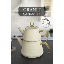 PremiumPort Granit Antrasit Gri Geçişli Lüks Çaydanlık Takımı