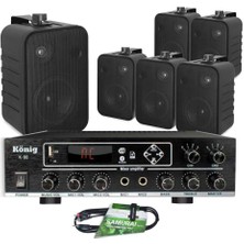 DMM 6’lı Siyah Hoparlör Amfi Ses Sistemi | Mağaza Ofis Müzik Paketi