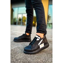 Zapatos CH131 Frogner Erkek Spor Günlük Bağcıklı Cilt Bot Cst - Siyah/beyaz