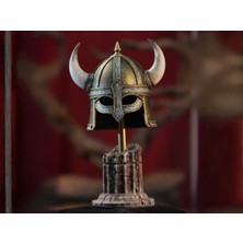 Keematee Tasarım Dekoratif  Viking  Boynuzlu  Işlemeli Miğfer Biblo Obje
