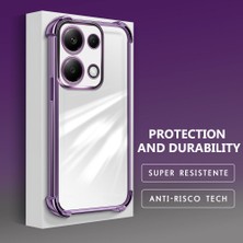 Ucuc Redmi Note 13 Pro 4g Uyumlu Şeffaf Silikon Köşe Koruma Lens Korumalı Elektroplatlı Kenar Kılıf