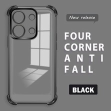 Ucuc Redmi Note 13 4g Uyumlu Şeffaf Silikon Köşe Koruma Lens Korumalı Elektroplatlı Kenar Kılıf