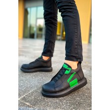 Zapatos CH131 Frogner Erkek Spor Günlük Bağcıklı Cilt Bot Cst - Siyah/yeşil