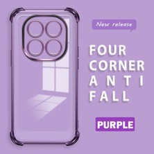 Ucuc Redmi Note 14 Pro 4g Uyumlu Şeffaf Silikon Köşe Koruma Lens Korumalı Elektroplatlı Kenar Kılıf