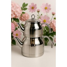 PremiumPort Paslanmaz Çelik Metal Sap Aile Çaydanlık Takımı, Büyük Boy, 1.6-3.0 Lt