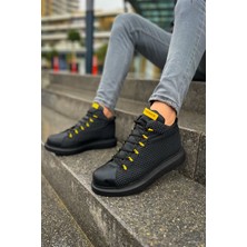 Zapatos CH111 Milano Erkek Spor Günlük Bağcıklı Cilt Bot Cst - Siyah/sarı