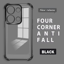 Ucuc Redmi Note 13 Pro 4g Uyumlu Şeffaf Silikon Köşe Koruma Lens Korumalı Elektroplatlı Kenar Kılıf