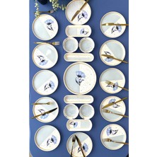 UltraMint Şık 12 Kişilik 21 Parça Gelincik Desenli Kahvaltı Takımı Seti