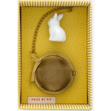 PremiumPort Beyaz Porselen Demleme Süzgeci 13 Cm, Şık ve Dayanıklı Tasarım