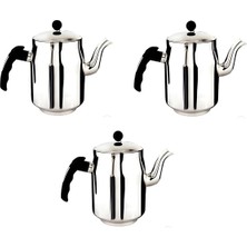 PremiumPort Paslanmaz Çay Demliği ve Ocağı Için Üçlü Set, Dayanıklı ve Şık Tasarım