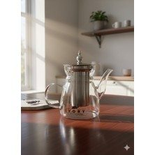 PremiumPort 600 ml Borosilikat Cam Demlik, Süzgeçli ve Şık Tasarım