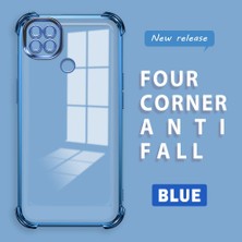 Ucuc Redmi 10A Uyumlu Şeffaf Silikon Köşe Koruma Lens Korumalı Elektroplatlı Kenar Kılıf