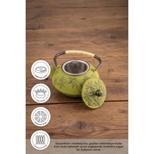 PremiumPort Sümbül Döküm Demlik 900 Ml, Yeşil, Şık ve Dayanıklı Tasarım