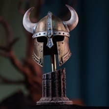 Keematee Tasarım Dekoratif Viking Boynuzlu Kaskı Boynuzlu Viking Miğfer Obje Biblo