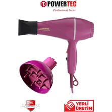 Powertec TR-501 + Mor Renkli Vigo Başlıklı Profesyonel Saç Kurutma ve Fön Makinesi