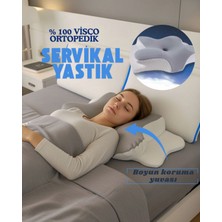 Simple The Pillow Queen Servikal Visco Yastık Mega Boy Ortopedik Boyun Yastığı Memory Foam Hafızalı Lüks Yastık