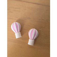 Plywoody Toys and More Balon Temalı Bej Pembe Dolap Çekmece Kulp 4'lü Set