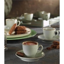 UltraMint Lima Pearl Türk Kahvesi Fincan Takımı 6'lı Yeşil, Şık ve Dayanıklı Tasarım