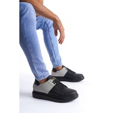 Zapatos SLW151 Boost Bağcıklı Cilt Süet Erkek Günlük Sneaker Ayakkabı Csst - Siyah/gri