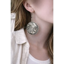 Herşey Nota Yuvarlak Detaylı Metal Figür Küpe – Sallantılı Tasarım Küpe